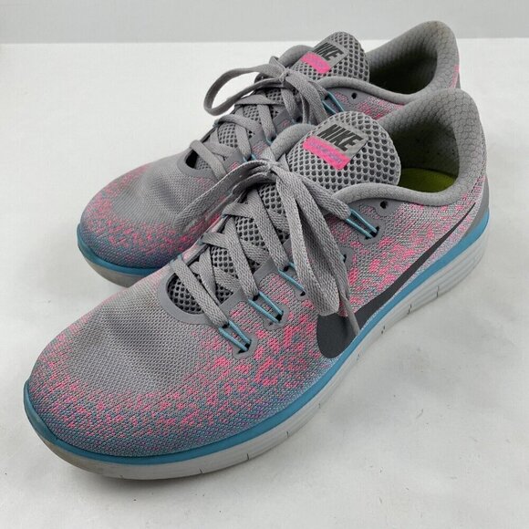 Nike Free RN Distance Athletic Running Shoe Women’s 9 827116-006 Gray Pink - Picture 2 of 9